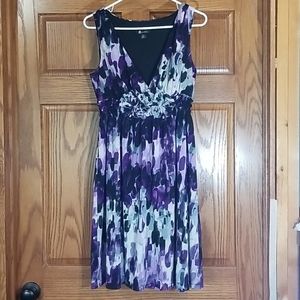 AB Studio Purple Brushstroke Dress